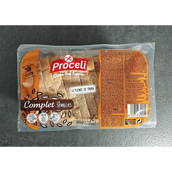 Pan de molde sin gluten con semillas Proceli 280gr