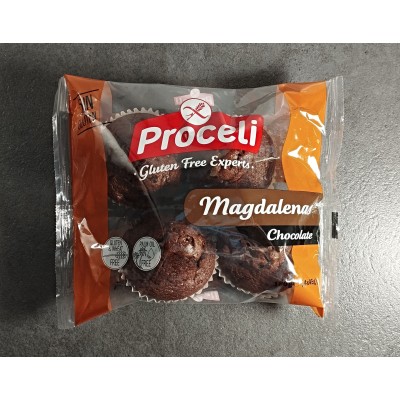 Magdalenas de chocolate sin gluten 180g 4uni Proceli