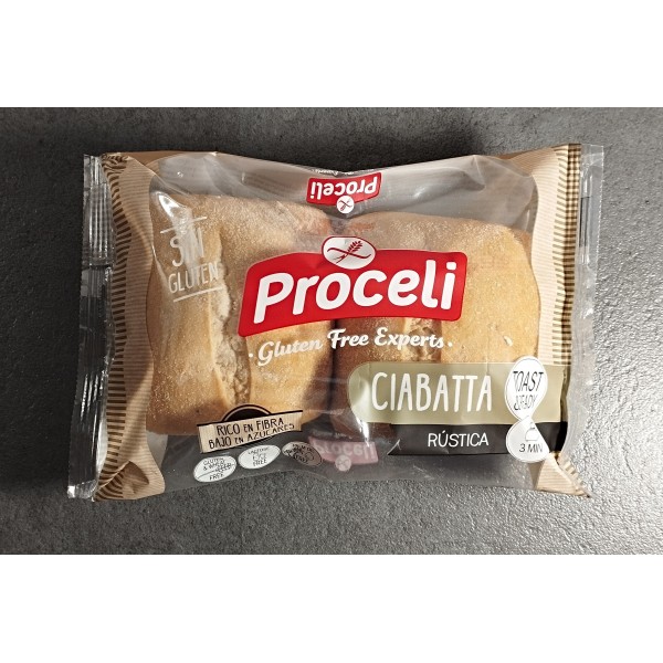 Ciabatta rústica sin gluten Proceli 120gr