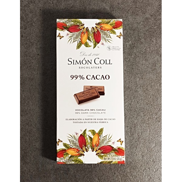 Tableta de Chocolate 99% cacao 85g Simón Coll